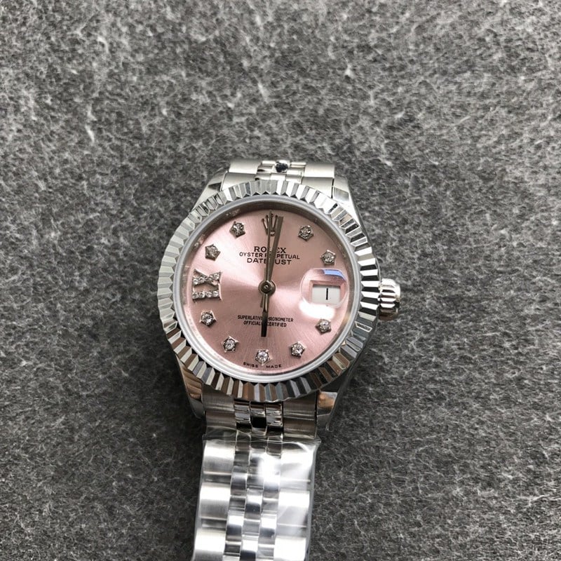 Rolex Women’s Log 28mm Mechanical Watch with Pink Dial, Premium Classic Elegant Design