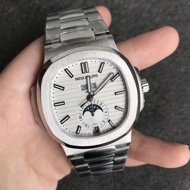 V9 Factory Patek Philippe Patek Philippe Sport Elegance Nautilus 5726/1A-010 Annual Calendar CollectSteel Strap with Exceptional Craftsmanship, Precise Moon Phase Complications