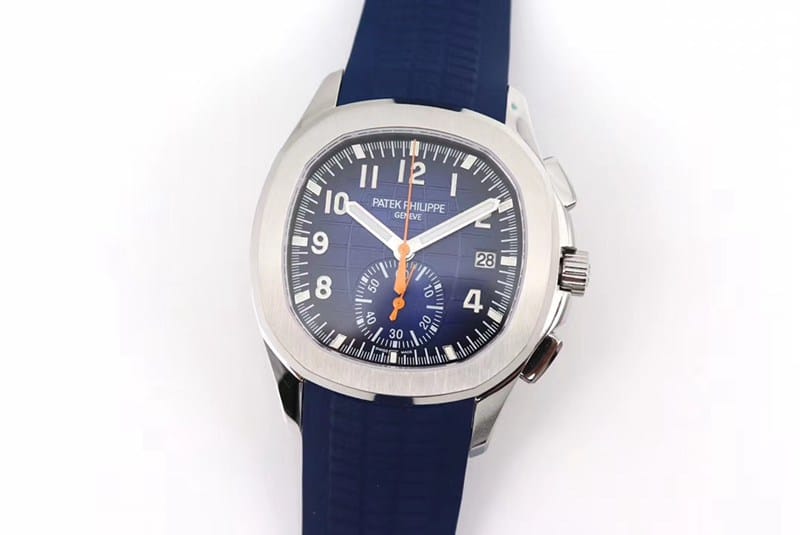 OM factory Patek Philippe men's AQUANAUT Original Factory super clone watch blue dial grenade blue rubber chronograph sapphire crystal high-grade Collect