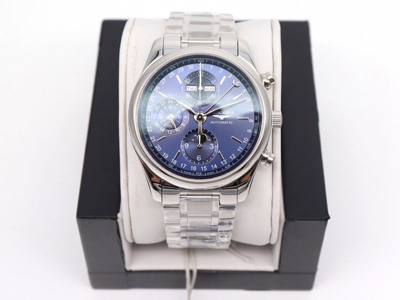 GL factory Longines super clone famous craftsman eight-hand moon phase 7751 blue steel strap Collectwith exceptional value
