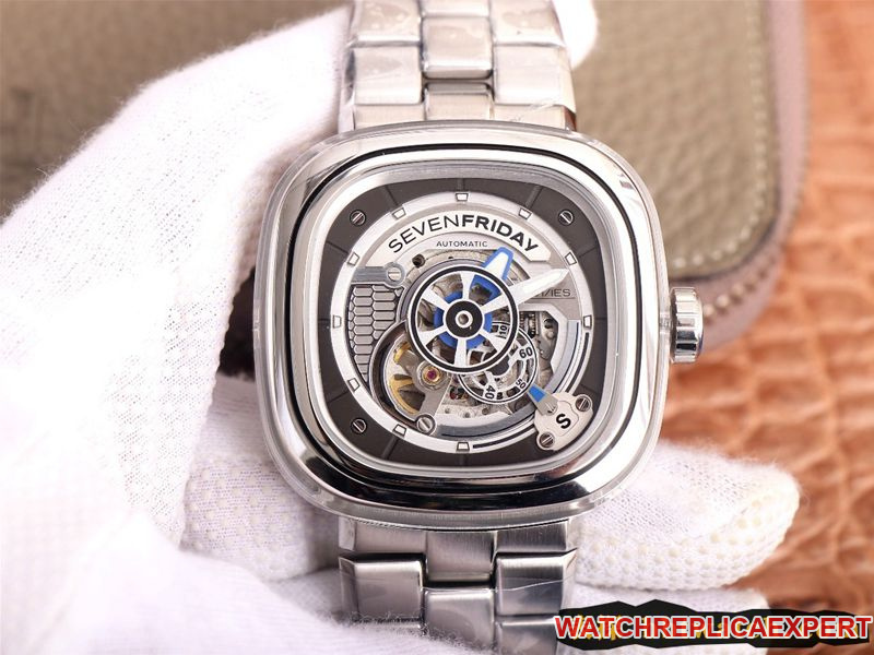 Top Super Clone SEVENFRIDAY S1/01M Automatic Mechanical Men's Watch 316L Stainless Steel Large Dial Swiss Strap