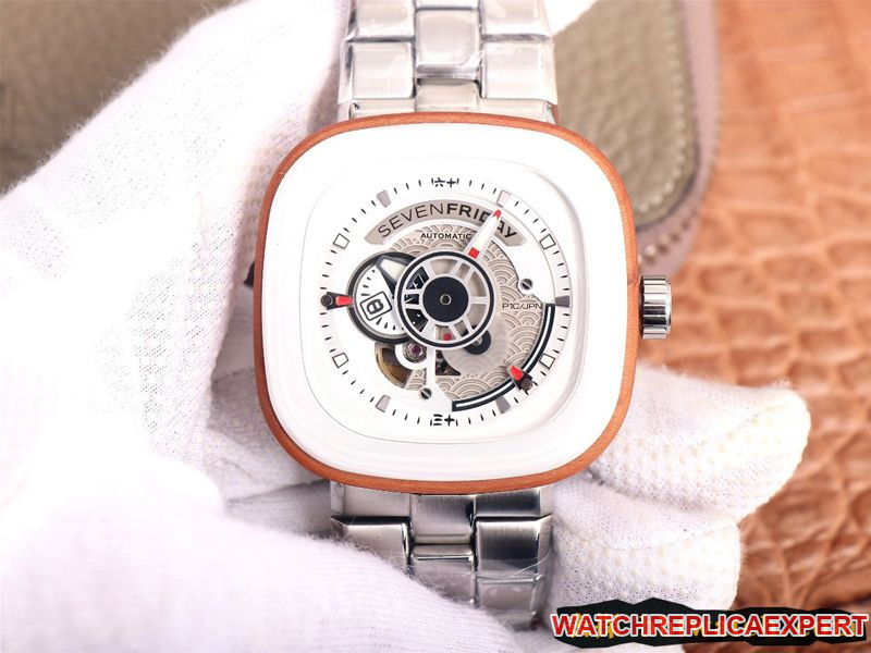 Top Super Clone SEVENFRIDAY Automatic Mechanical Men’s Watch White Large Dial with Swiss Steel Strap | SV Factory Latest Masterpiece