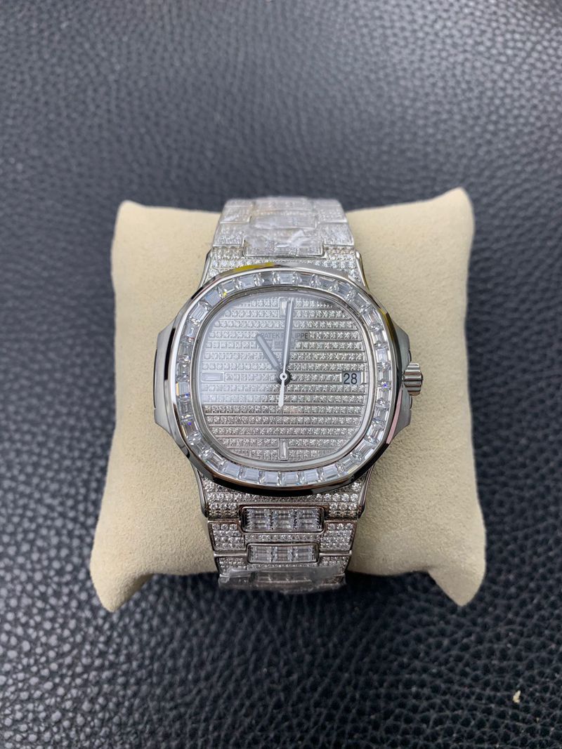 Patek Philippe Nautilus 5719/10G-010 Super Clone high-quality Diamond Case Sport Elegance Original Factory CollectSteel Strap