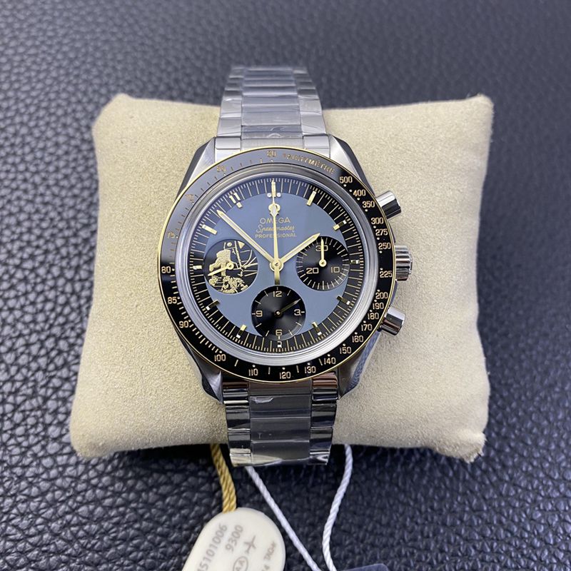 OM Factory Omega Speedmaster Apollo 11 Super Clone Men’s Mechanical Watch with NAIAD Locking Case Back
