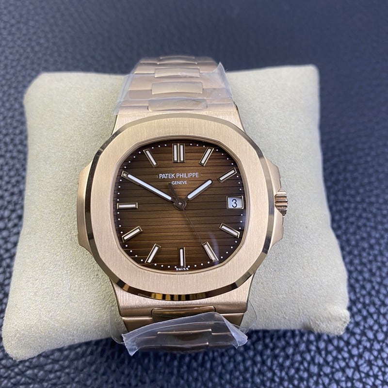 3K Factory Patek Philippe Nautilus 5711/1R-001 Men’s Sports Elegance Super Clone, Dark Brown Gradient Dial, Rose Gold Steel Strap