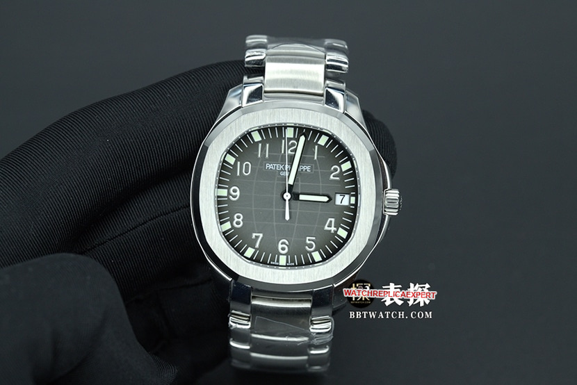 Patek Philippe 3K Factory Men’s AQUANAUT Original Factory Super A Super Clone Watch with Slim 324SC Movement, Black Dial and Grenade Steel Strap, Model 5167A/1A