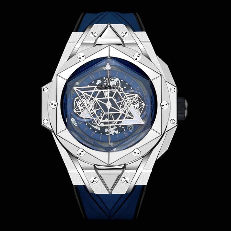 CollectWatches Hublot New Big Bang Sang Bleu II Tattoo Men’s Mechanical Watch, 45mm Case Diameter