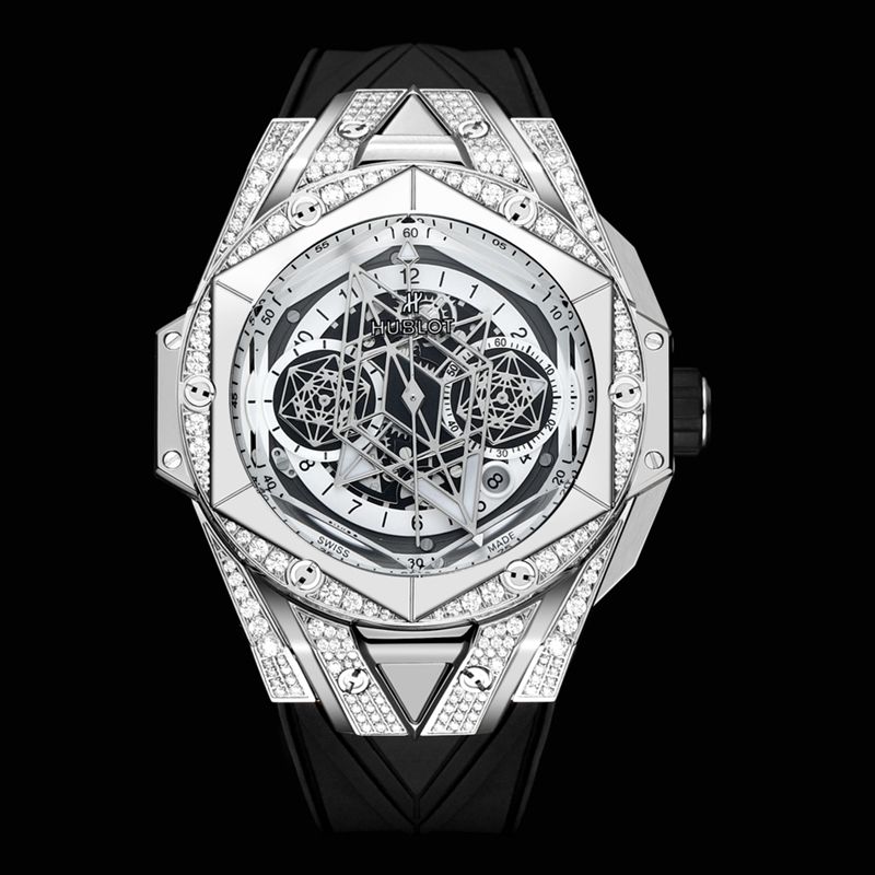 Hublot Big Bang Sang Bleu II Tattoo Men’s Mechanical Watch with Geometric Design Super Clone Quality