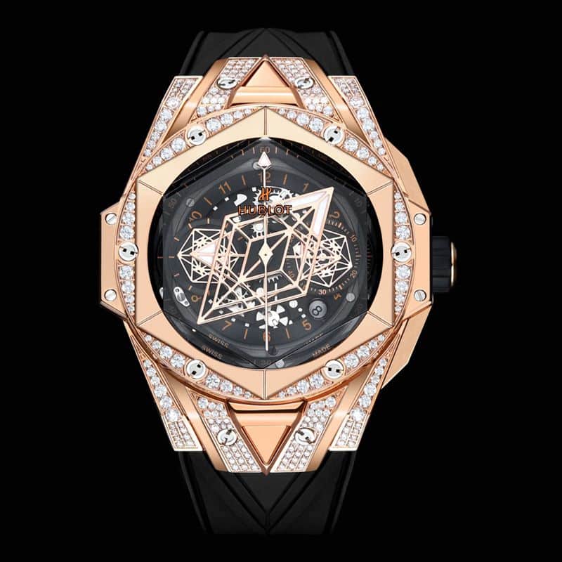 Top CollectHublot New BigBangSangBleuII Tattoo Men’s Mechanical Watch with 45mm Case Diameter