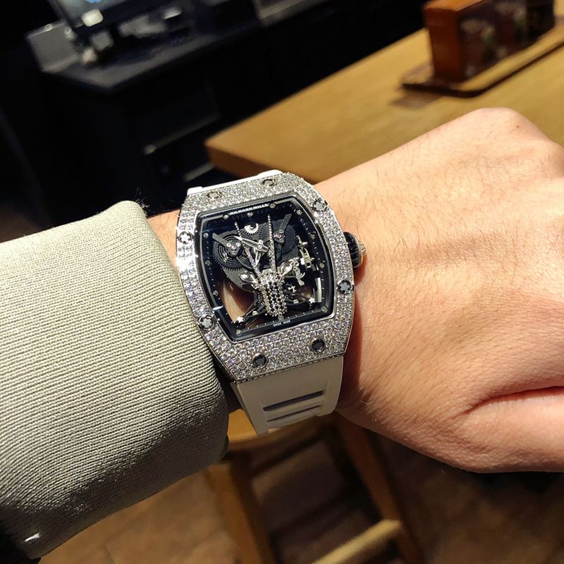 Richard Mille Full Star Series Men’s Mechanical Watch with Newest Goat-Shaped Diamond-Encrusted Case