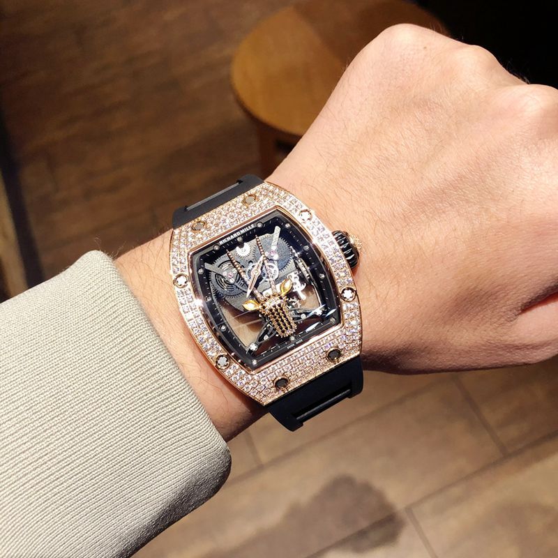Richard Mille Full Star Series Men’s Mechanical CollectWatch with Goat-Diamond-Set Case