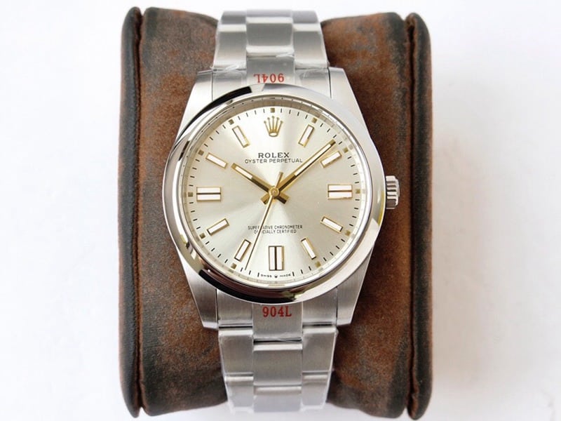 GS Rolex Oyster Perpetual Pokémon 41mm Top-Quality Super Clone Rolex Watch in Silver Plate with Gold Pin 41mm