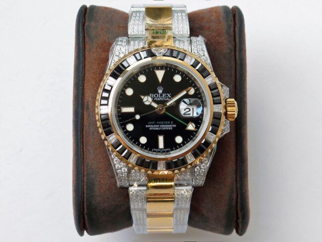 Top CollectRolex GMT II Back Diamonds Customized Edition: Sparkling Luxury Masterpiece with Diamond-Set Case Back