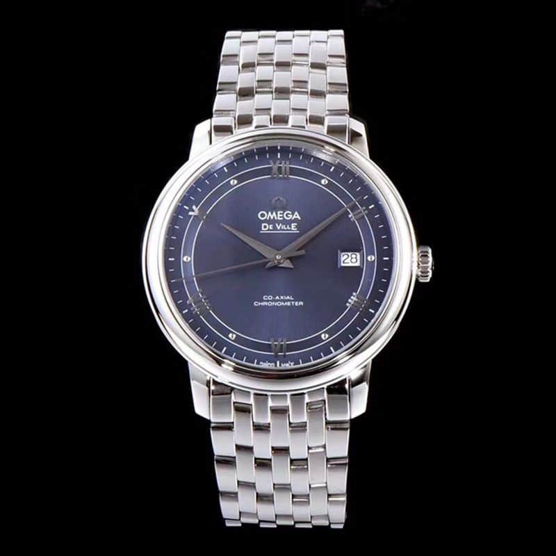 Omega De Ville Men’s Ultra-Thin Mechanical Watch, Track-Style Blue Dial, TW Strongest Version