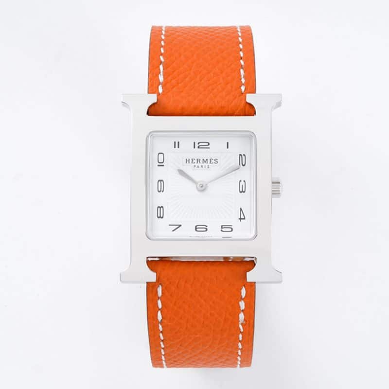 BV Factory Hermès Heure H Women’s Quartz Square Watch with Clean Printing and Khaki Strap
