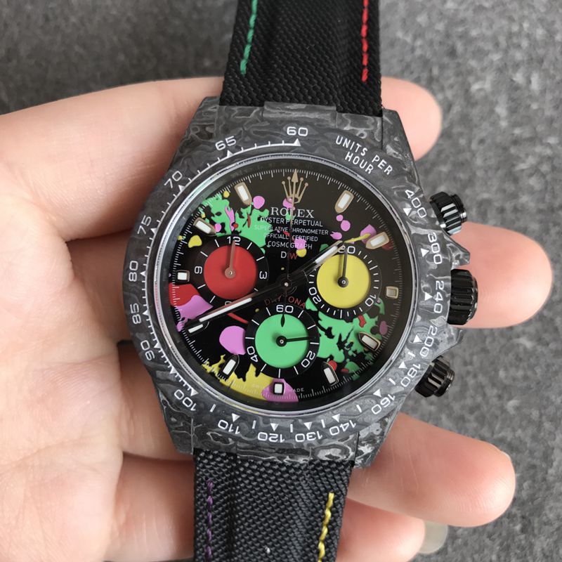 Rolex Cosmograph Daytona 40MM Men's Mechanical Watch with Carbon Fiber Case and Deep Black Finish