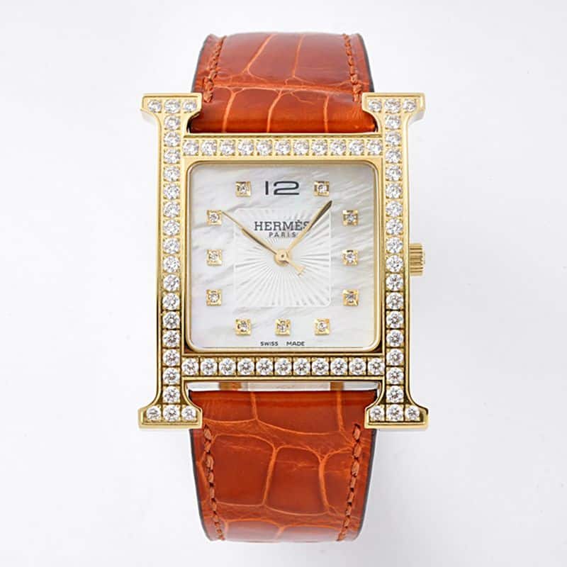 Hermès Heure H Women’s Quartz Watch with White Mother-of-Pearl Dial by BV Factory