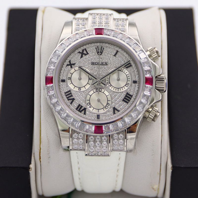 Premium Rolex Daytona Pavé 116599 Collectwith Square Sapphires and Full-Star Pink Diamonds