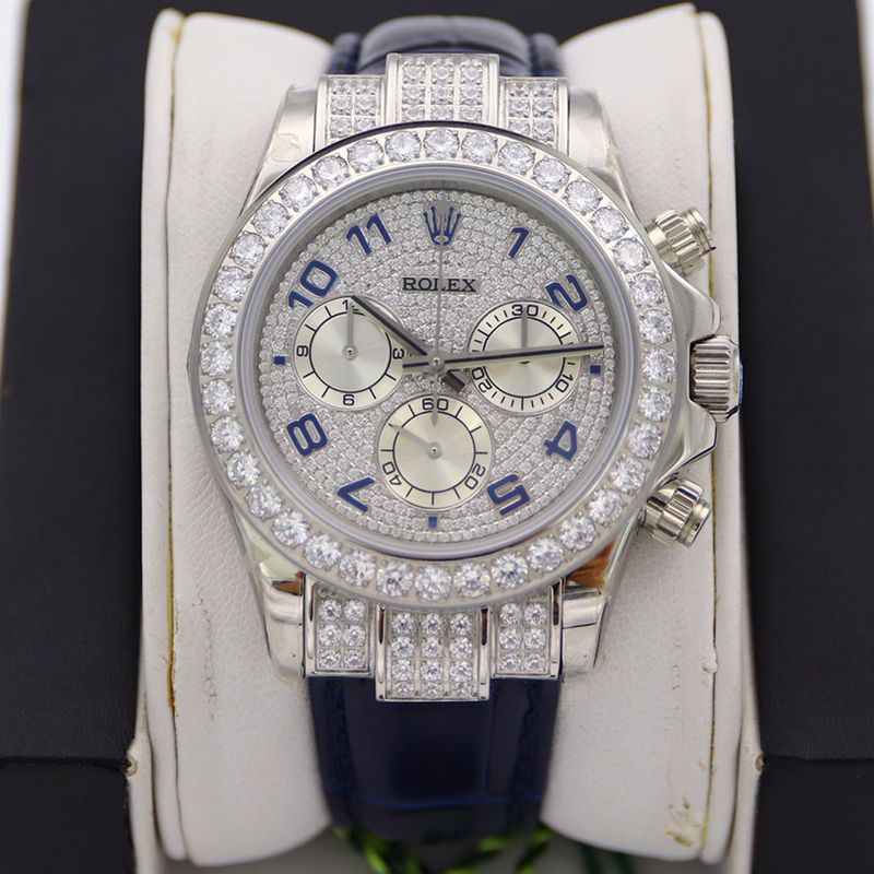 Rolex Daytona 116599 Pavé Sapphire Chronograph with 60 Trapezoidal Diamonds and 12 Blue Sapphires