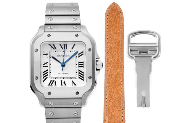 Cartier Santos de Cartier Women’s Steel Bracelet White Dial Watch - BV Highest Version Fine Imitation
