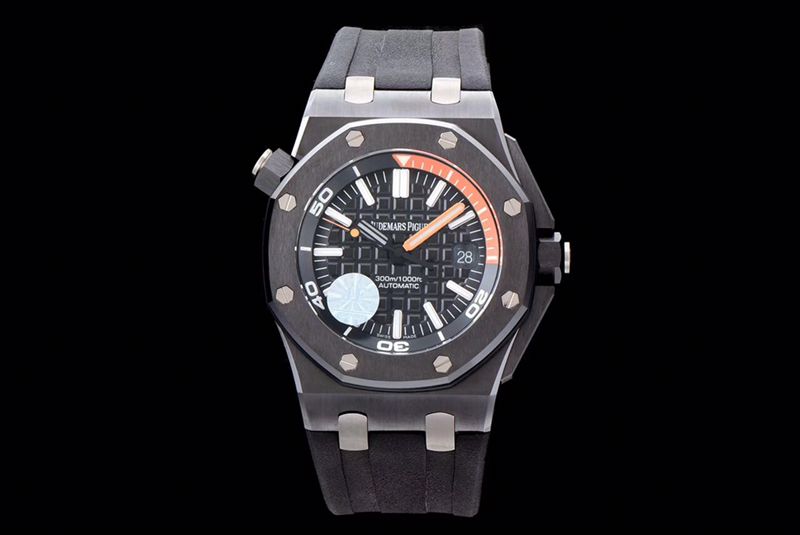 Audemars Piguet 15706 Series Men’s Super Clone Mechanical Watch with Ceramic Bezel, Black Dial and 3120 Movement