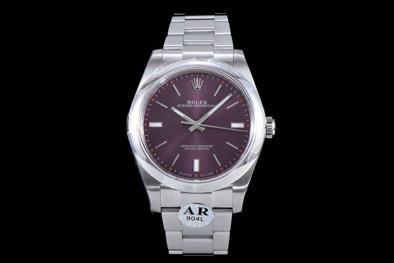 Premium Rolex Rolex Rolex Oyster Perpetual Men’s Mechanical Purple Dial Super Clone Watch with 904L Steel Bracelet
