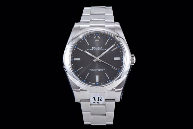 Oyster Perpetual 114300 Rolex Men’s Mechanical Gray Dial 39mm Steel Bracelet AR Super 904L Imitation Watch with Customized 3132 Movement