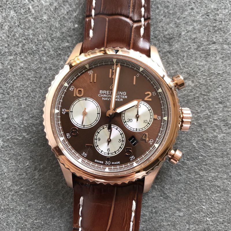 Breitling Pilot 8 Series Top Super Clone Men’s Brown Disk Mechanical Wristwatch