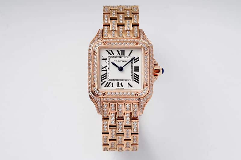 Cartier Panthère de Cartier Cheetah Full-Diamond Series Mechanical Rose Gold Watch for Elegant Women in 316 Stainless Steel