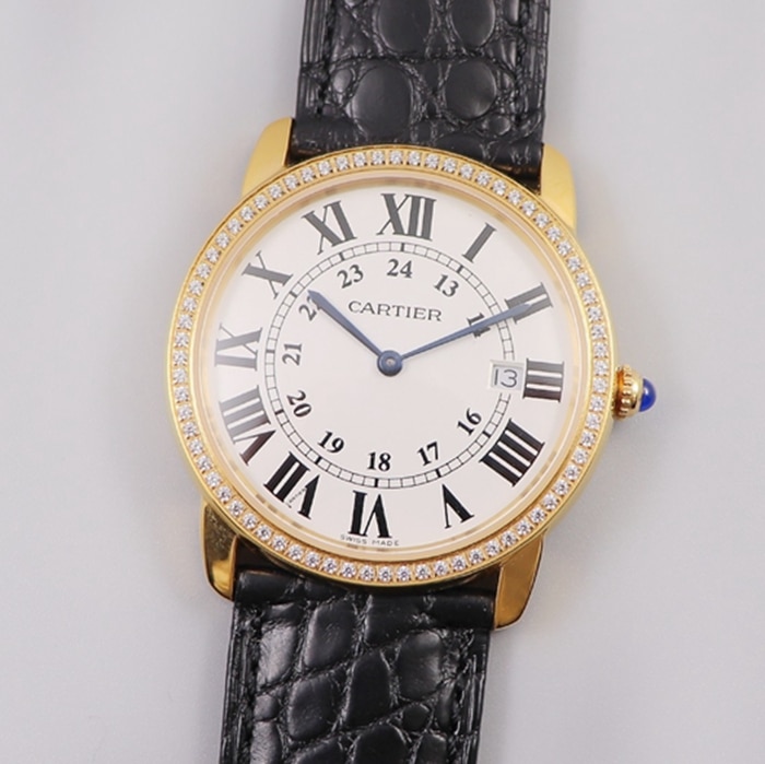 K11 Cartier London Collection Couple’s Watch with Genuine Crocodile Leather Strap and Original Swiss Quartz Movement