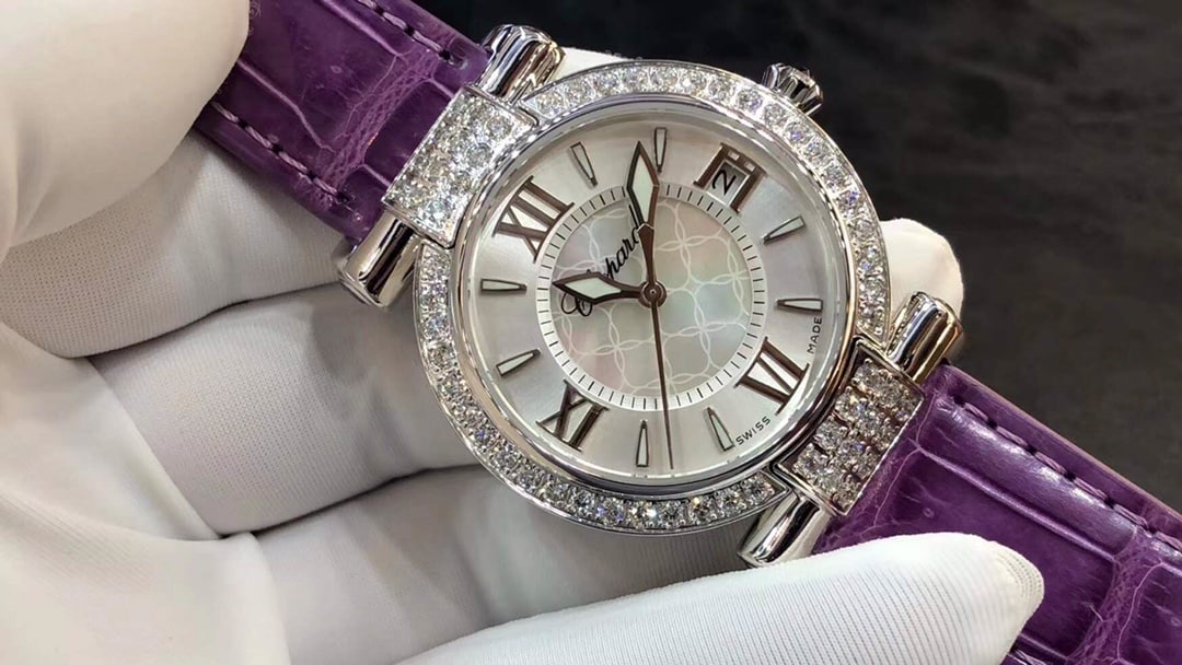 Chopard Women’s 36MM Mechanical Wristwatch with Genuine Diamonds and Leather Strap – Premium CollectWatches
