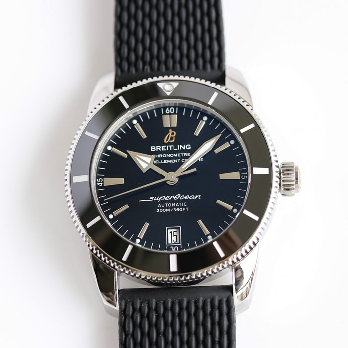 Breitling Men's Black Dial Super Ocean Culture II 42mm Mechanical Belt Wristwatch with Asia-2824 Movement