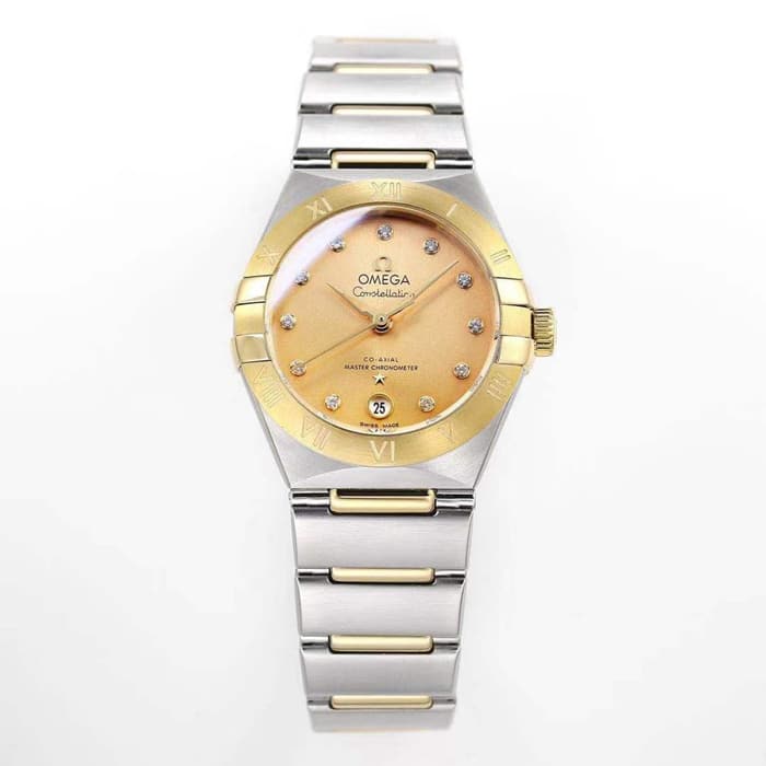 Top High CollectOmega Women’s 29mm Gold Plate Constellation Steel Bracelet Watch