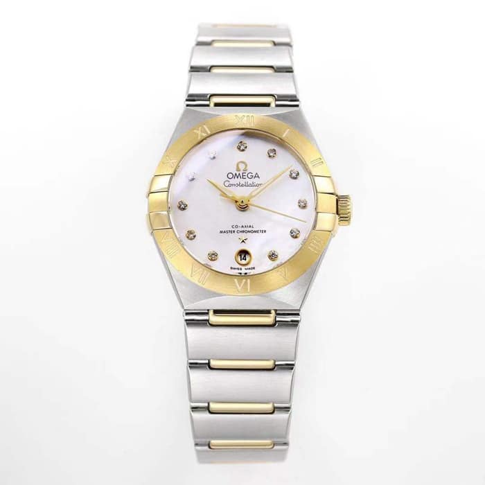 Omega Women’s Constellation 5th Generation Steel Bracelet White Plate Super Clone Watch