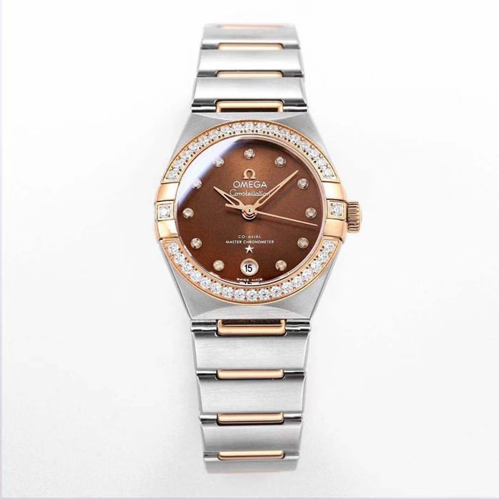 Top CollectWatches Fifth-Generation Omega Constellation Omega Omega 29mm 29mm 29mm Women's Steel Bracelet Watch with Brown Dial