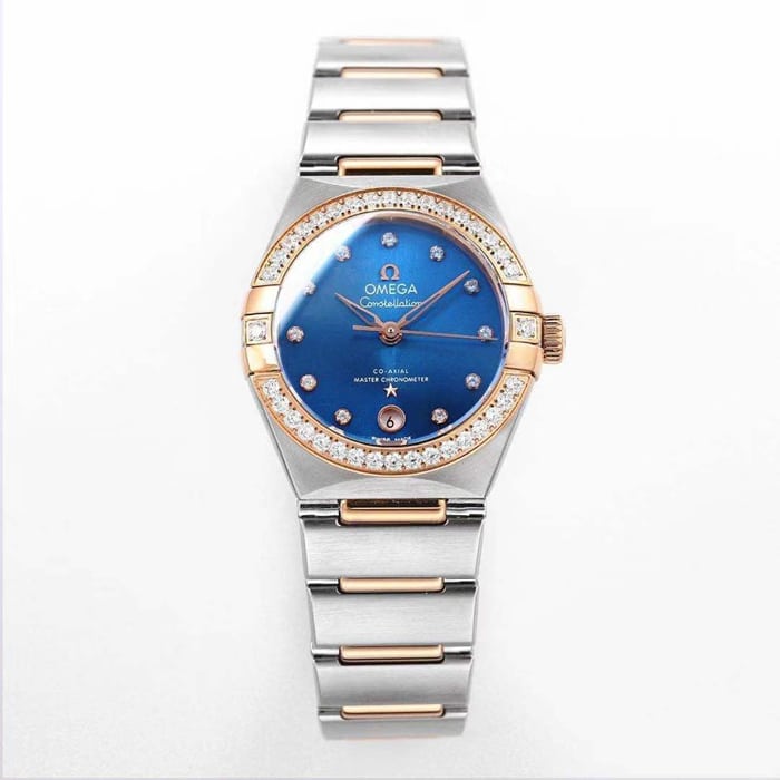 Omega Constellation Women’s Steel Bracelet Watch with Fifth Generation Blue Dial Design