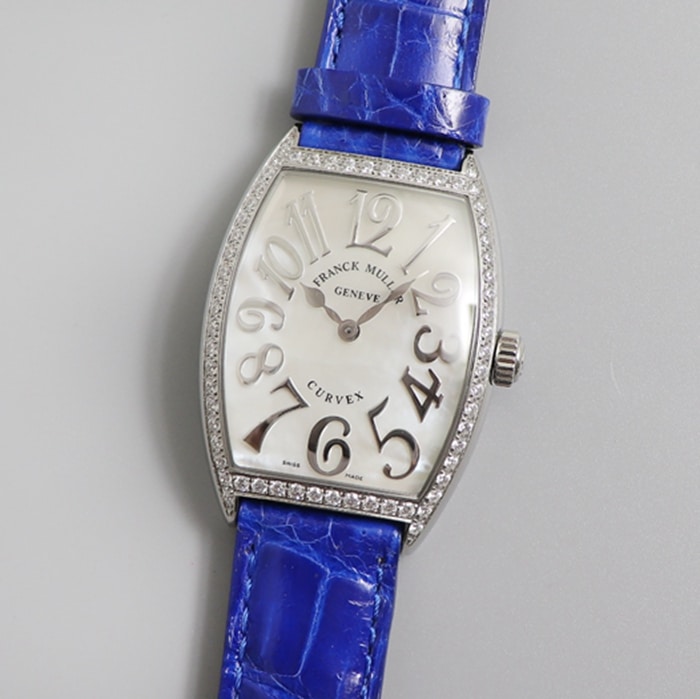 Top Super Clone Frankmuller Women’s White Dial Tonneau Quartz Watch with Mother-of-Pearl Dial & 316L Stainless Steel Case