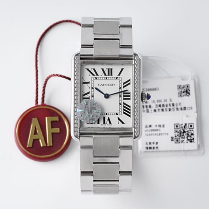 Cartier Premium Cartier Cartier Women's Stainless Steel Bracelet Quartz Tank Series Watch