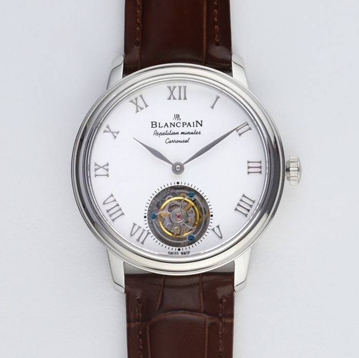 Top Super Clone Blancpain Men's White Dial Art Master Series Belt Watch