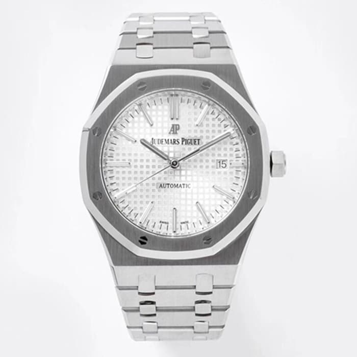 Top Super Clone Watches Audemars Piguet Audemars Piguet Men's White Dial Royal Oak 15400V2 Mechanical Steel Bracelet Watch
