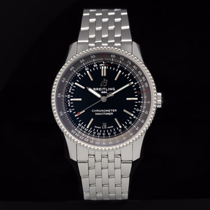 Breitling Men’s Aero Chrono 1 Series 41mm Black Dial Steel Bracelet Watch by V7 Factory