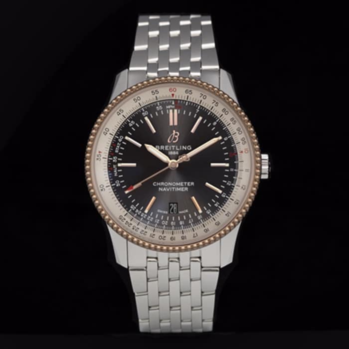 V7 Factory Breitling Aviation Chronograph 1 Series: Premium Super Clone Men’s 41mm Steel Strap Black Dial Breitling 41mm Watch