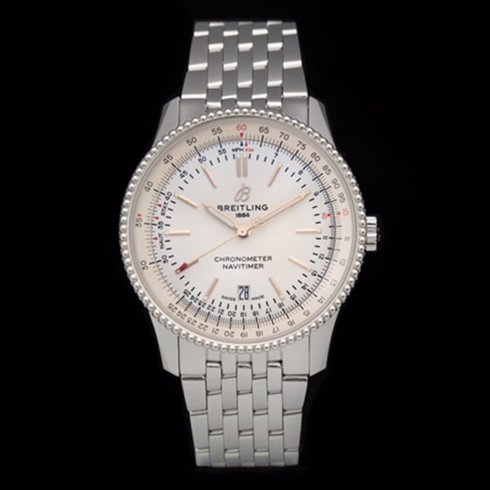 V7 Factory Breitling Aero Chrono 1 Series 41mm Breitling 41mm White Dial Men's Steel Band Aviation Chronograph, Genuine Open Mold Craftsmanship
