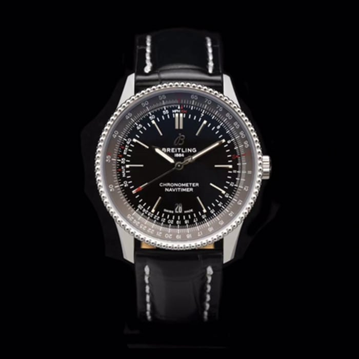 V7 Factory Breitling Breitling 41mm Aero Chrono 1 Series 41mm 41mm Men's Black Dial Leather Strap Breitling Watch