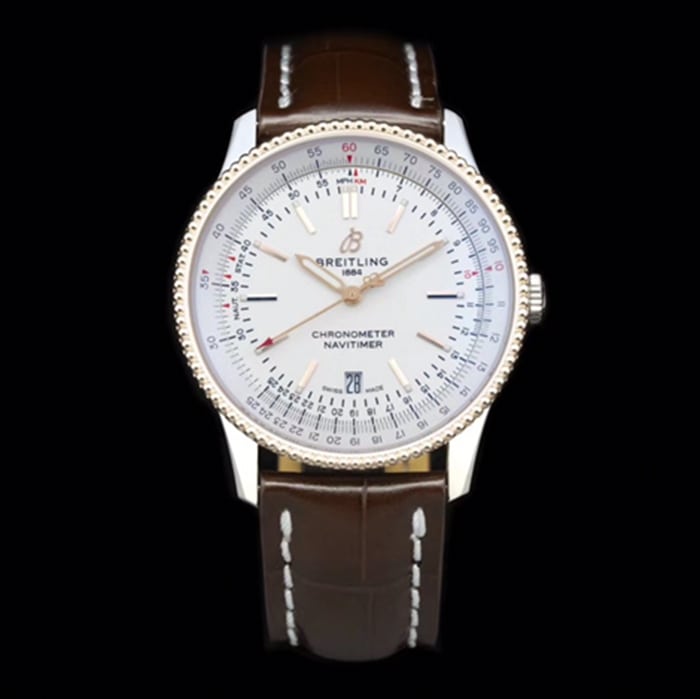 V7 Factory Breitling Men's 41mm White Dial Aero Chrono 1 Series Belt Watch with Premium Super Clone Craftsmanship