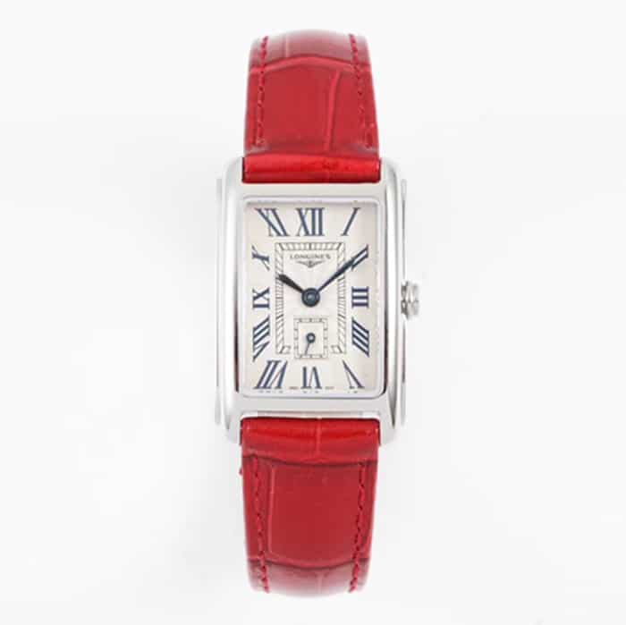 Revisión de calidad del reloj Longines Detroit Vina Series elegante con esfera blanca y correa de cuero para mujer