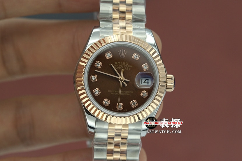 Top-Quality Rolex 31mm Women's Brown-Dial Oyster Perpetual Style Steel Bracelet Watch m278271-0028