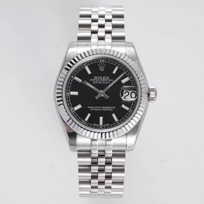 Super Clone Rolex Oyster Perpetual Log Type 31mm Blue-Dial Steel Bracelet Watch Review with Scratch-Resistant Sapphire Glass
