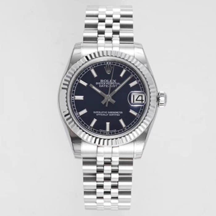 Top Super Clone Rolex Men’s Blue Dial Oyster Perpetual Log Type 31mm Steel Bracelet Watch