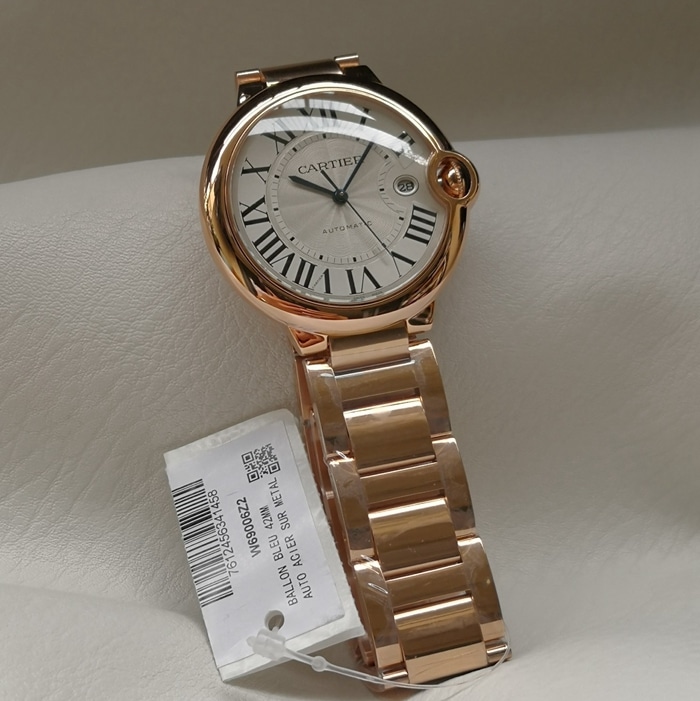 Top Super Clone Cartier Cartier Cartier Cartier Reloj de pulsera de acero inoxidable con esfera blanca para hombre serie Ballon Bleu